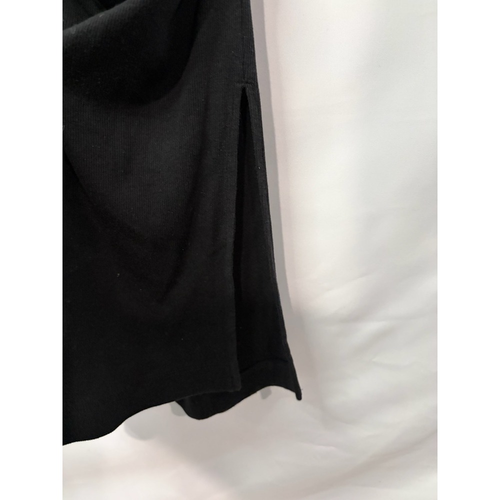 Michael Stars Womens Black Ribbed Ruched Side Slit Midi Tank Dress Sz M Bodycon - Picture 6 of 8